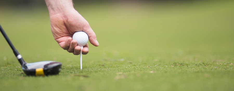 Golf ball on tee