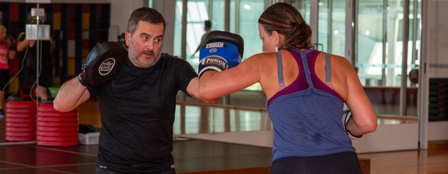 Fitness Plus members at a boxing class